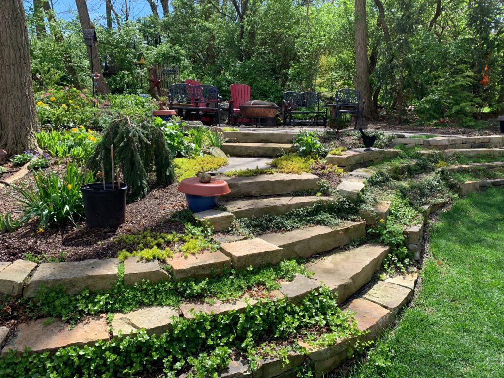 Raised Garden and Fire Pit After