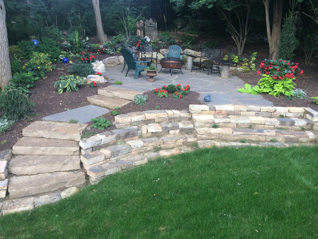 Raised Garden and Fire Pit Before