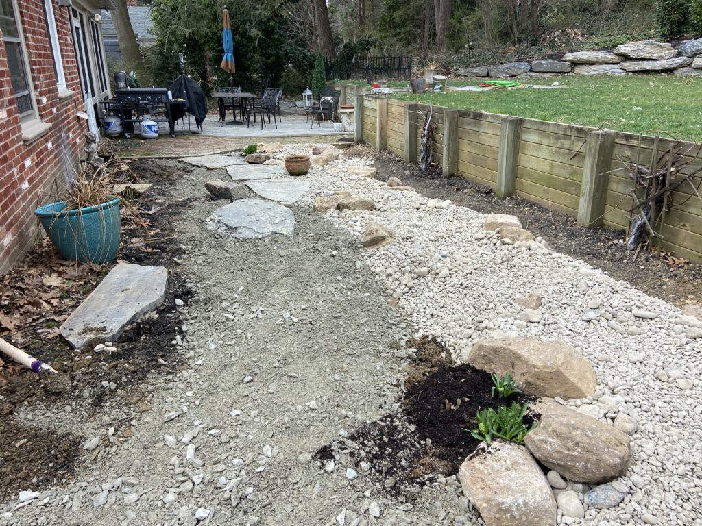 Riverbed and Flagstone Before